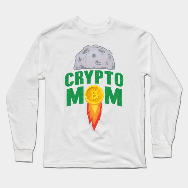 Crypto Bitcoin Mom Long Sleeve T-Shirt by FunawayHit